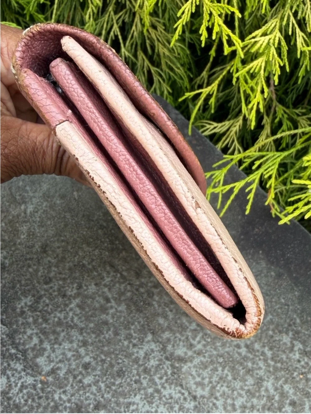 Miu Miu Two-Tone Mauve and Blush Leather Continental Wallet